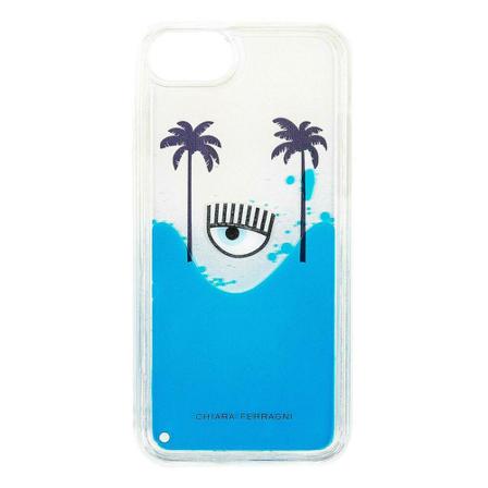 Chiara Ferragni Collection Palm Beach Cover iPhone 6 Plus - 7 Plus , Blauw , Dames , Maat: ONE Size Koptelefoons