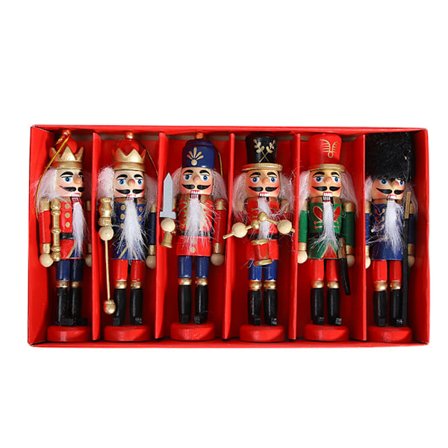 Nøddeknækker julepynt 6 stk. jule nøddeknækkere