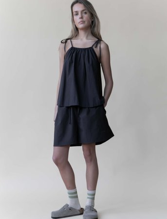 STUDIO FEDER Sia Top - Poplin - Black - L