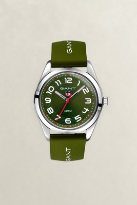 GANT - Campus klokke med mørkegrønn silikonrem (7-16 år) aloe green