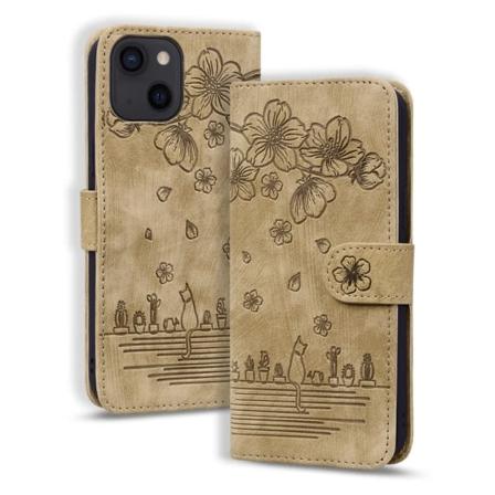IC iPhone 15 Pro Max etui, lommebok-etui i PU-lær (med stativfunksjon), brun iphone15 pro max