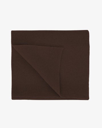 Merino Wool Scarf - Coffee Brown - Male - One Size