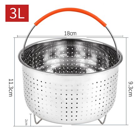 Rostfritt stål Steamer Basket Pot Tillbehör för 3/6/8 Qt Pot