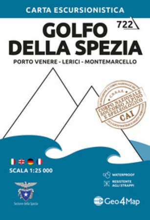 722 Golfo della Spezia: Porto Venere, Lerici, Montemarcello. Carta escursionistica 1:25.000