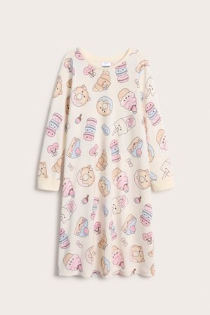 Kappahl | Mönstrat nattlinne | Offwhite