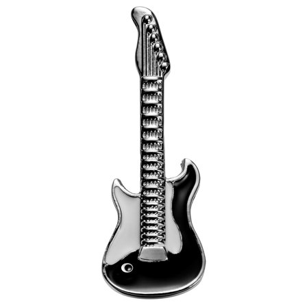 Echus | Silver-Tone and Black Guitar Lapel Pin for Men