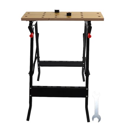 Säädettävä kokoontaitettava työpöytä puutöihin, kulman ja korkeuden säädöllä