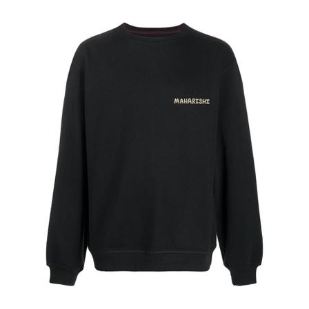 Maharishi, Souvenir Crewneck Sweatshirt Zwart, Heren, Maat:L