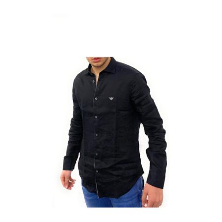 Emporio Armani, Shirts Zwart, Heren, Maat:S