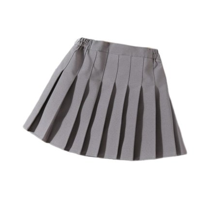 Lasten A-linjainen hame lyhyt laskoshame harmaa