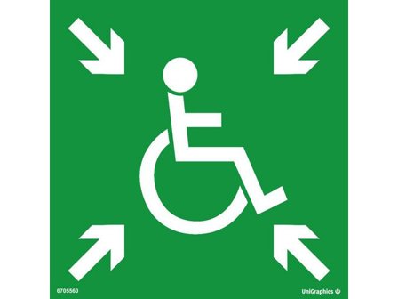 UNIGRAPHICS Skylt Tillf. Utrymning 20x20cm Plast - Lyreco - Skyddsutrustning - Säkerhetsmärkning och skyltar - Skyltar