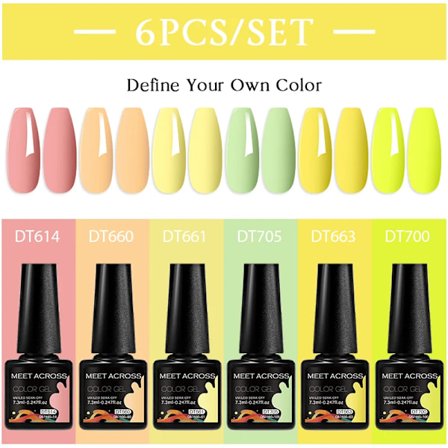 6st Nagellack Gel Set DIY Nagelkonst Semi Permanent UV LED Gel Kit För Naglar Dekoration Manikyr Blötläggning Målning Vernis Design