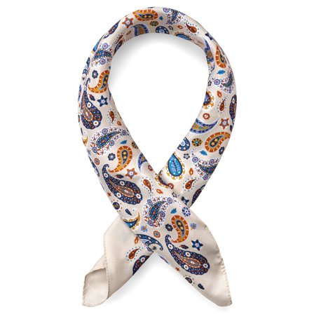 Virtuo | Ivory Paisley Silk Neckerchief for Men - Neckerchiefs
