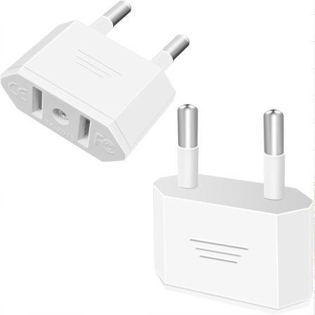 2 stk. US til Frankrig Stikadapter, Tysk Adapterstik til US til EU Rejse