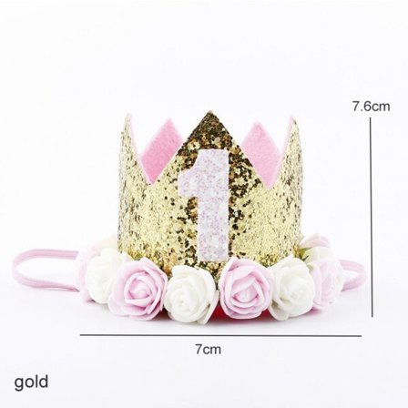 Första födelsedag hatt barn bebis åring födelsedag ballonger bebis dusch pojke flicka 1:a födelsedag fest krona hatt