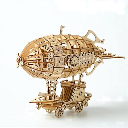 Luftskibsmodel Byggesæt, Hjernetræning og Puslespil til Jul/Fødselsdag, Gaver til Voksne og Teenagere til at Bygge Kombination 3D Træpuslespil