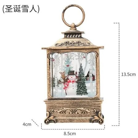 Opplyst Jule Snøkule Lykt Batteridrevet LED Nattlys med Krok Juletrepynt Gaveideer