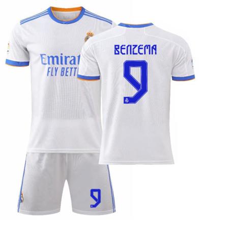 22 Real Madrid Fotbollströja Hemma Nr 9 Barn Vit 22(120-130)