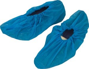 Skoovertrekk plast m/strikk 36cm blå