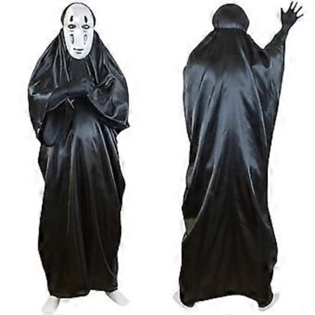 Halloween Spirited Away No Face Cosplay Kostym Män Mask Handskar Party Maskerad Kläder Utrustning Rekvisita -NMAOV( M)