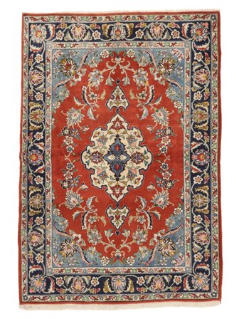 Sarough Fine Teppe Håndknyttet 145X215 Brun/Mørk Rød Persia/Iran
