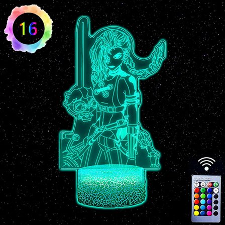 Jinx Arcane Nattlampor för Flickors Sovrum, 3D Illusion Nattlampa