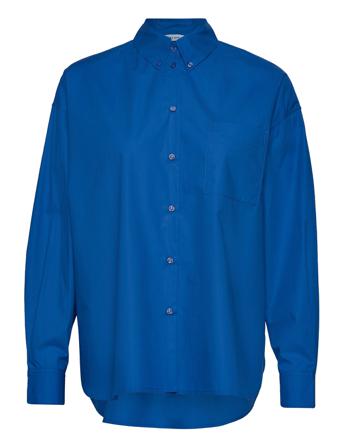 Bethany Lilly Wide Blouse Långärmad Skjorta Blå IVY OAK