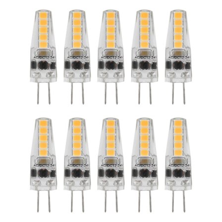 10 stk. G4 LED-pærer 2W Bi Pin-sokkel Dæmpbare lamper til lysekrone Loftslampe Bordlampe Varm hvid 3000K AC 12‐24V