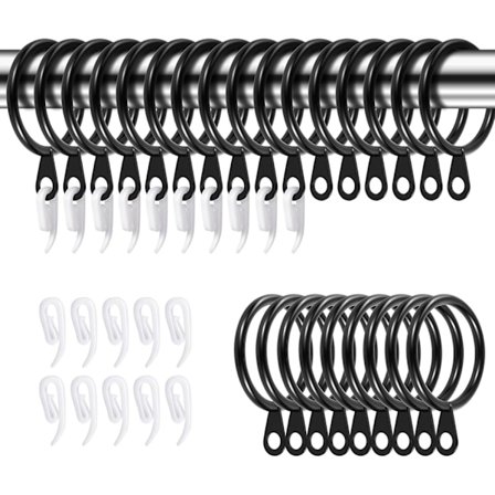 50 Pakke Metall Gardinringer og Kroker, 30mm Innvendig Diameter Maljer