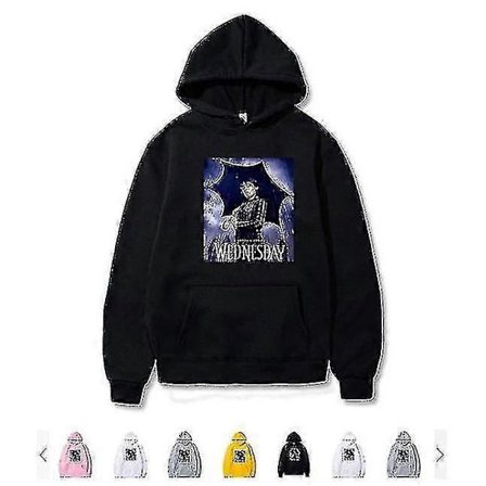Wednesday Adams Trykt Hættetrøje Sweatshirt Hættetrøje Casual Mode Pullover Sweatshirt Toppe
