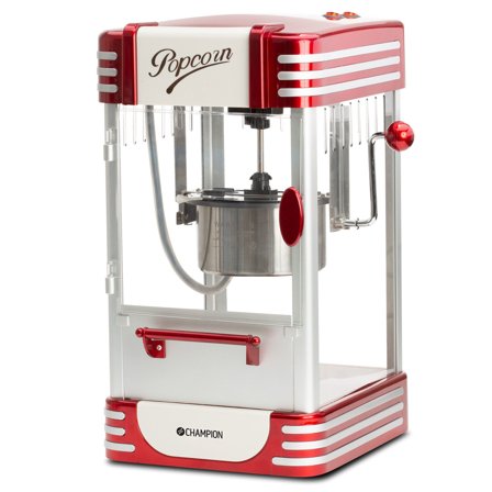 Champion Retro popcornmaskin XL, rød metallic - Kjøp kjøkkenmaskin hos Bakeren og Kokken' - 'Metallic rød