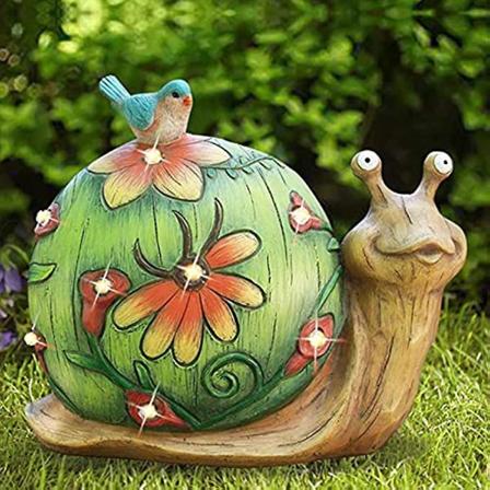 10 Snigel Solar Lights Staty Resin Led Light Snigel Trädgårdsskulpturer och trädgårdskonst Utomhusdekor Trädgårdsstatyer och figurer