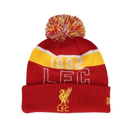 New Era - Football Rouge pom Bonnet - Kids Liverpool Sport Beanie Scarlet/Yellow Pom @ Hatstore