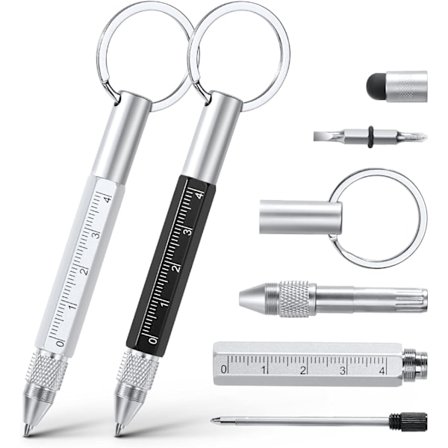 (2 stk.)Nøkkelspenne Multifunksjonspenn, 6 i 1 Multifunksjonskulepenn, ZQKLA