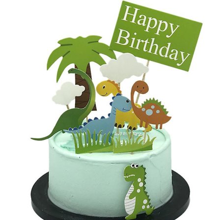 Sett med 5 Dinosaur Kaketopper Cupcake Topper Kakedekorasjoner For Barn Bursdag Baby Shower Fest Tilbehør (FMY)