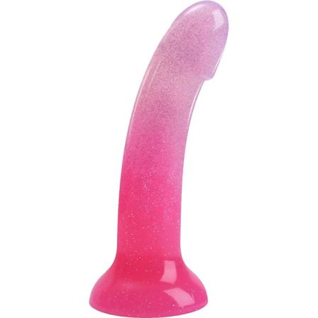 Love to Love: Dildolls Sunrise, Dildo med Sugkopp, 18 cm Glittrig, Rosa