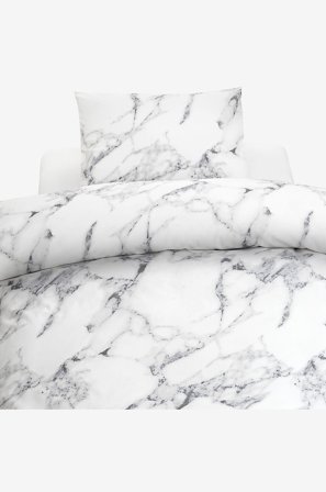 Borganäs of Sweden - 2-Dels Set Marmor - Grå - Påslakanset - 150X210 - Från Homeroom