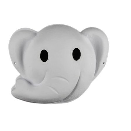 Barnemaske Hvit Håndmalt Pappmaske Barnemaling Maske Hvit Embryo Fargemaske Elefant