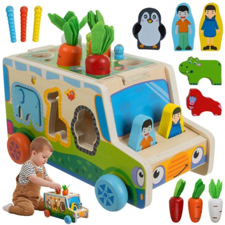 Bilsorterare i trä - Pedagogisk leksak