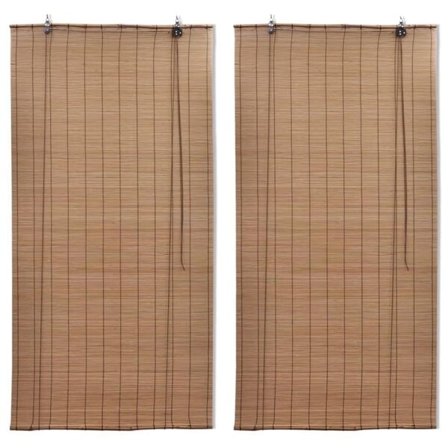 vidaXL Rullgardin bambu 2 st 150 x 220 cm brun