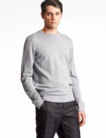 Lindbergh Merino Knit O-Neck - Grey - XL
