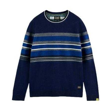 Scotch & Soda, Round-neck Knitwear Blauw, Heren, Maat:L