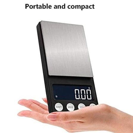 500/0,01g Bakgrundsbelyst LCD-digitalvåg med hög precision 200g/0,01g