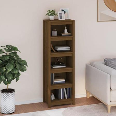 Vidaxl Bokhylla Honungsbrun 50x35x154 Cm Massiv Furu Brun