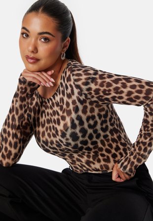 BUBBLEROOM - Long Sleeve Mesh Top - L