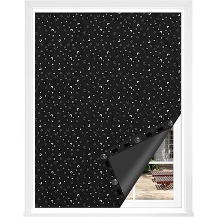 Rootz Mørklægningsrullegardin - Termisk vinduesskærm - Lysblokerende gardin - Bærbar og holdbar - 100 % polyester - 130x200 cm - Sort