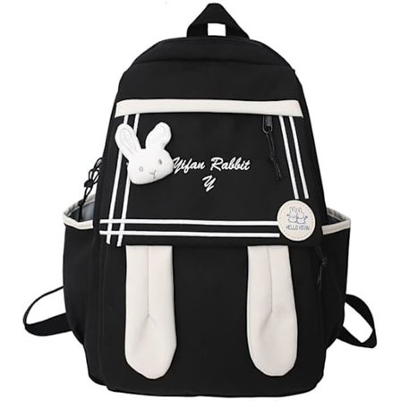 ryggsäck med kaninöron med estetik skolmaterial Indie bärbar bokväska