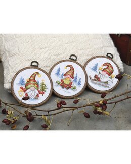 Broderikit Tavlor Julnissar 3-pack