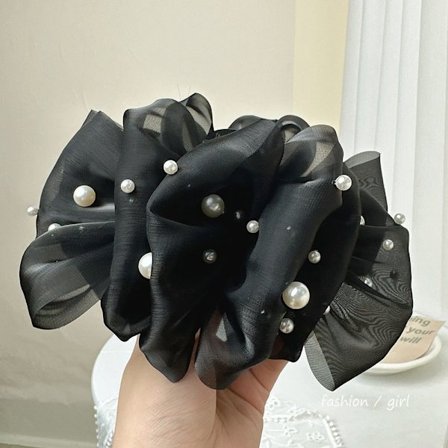 Sløyfe Perle Hårklo Sløyfe Hårklør SVART