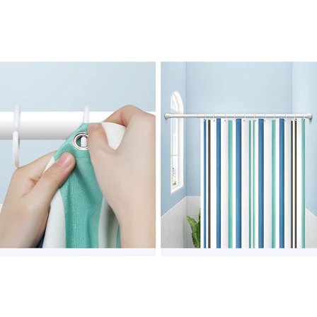 Badrum Duschdraperi 180 X 180 Cm Mögelresistent Tjock Polyestertyg Randig Duschdraperi Fodrad Vattentät Lång Duschdraperi